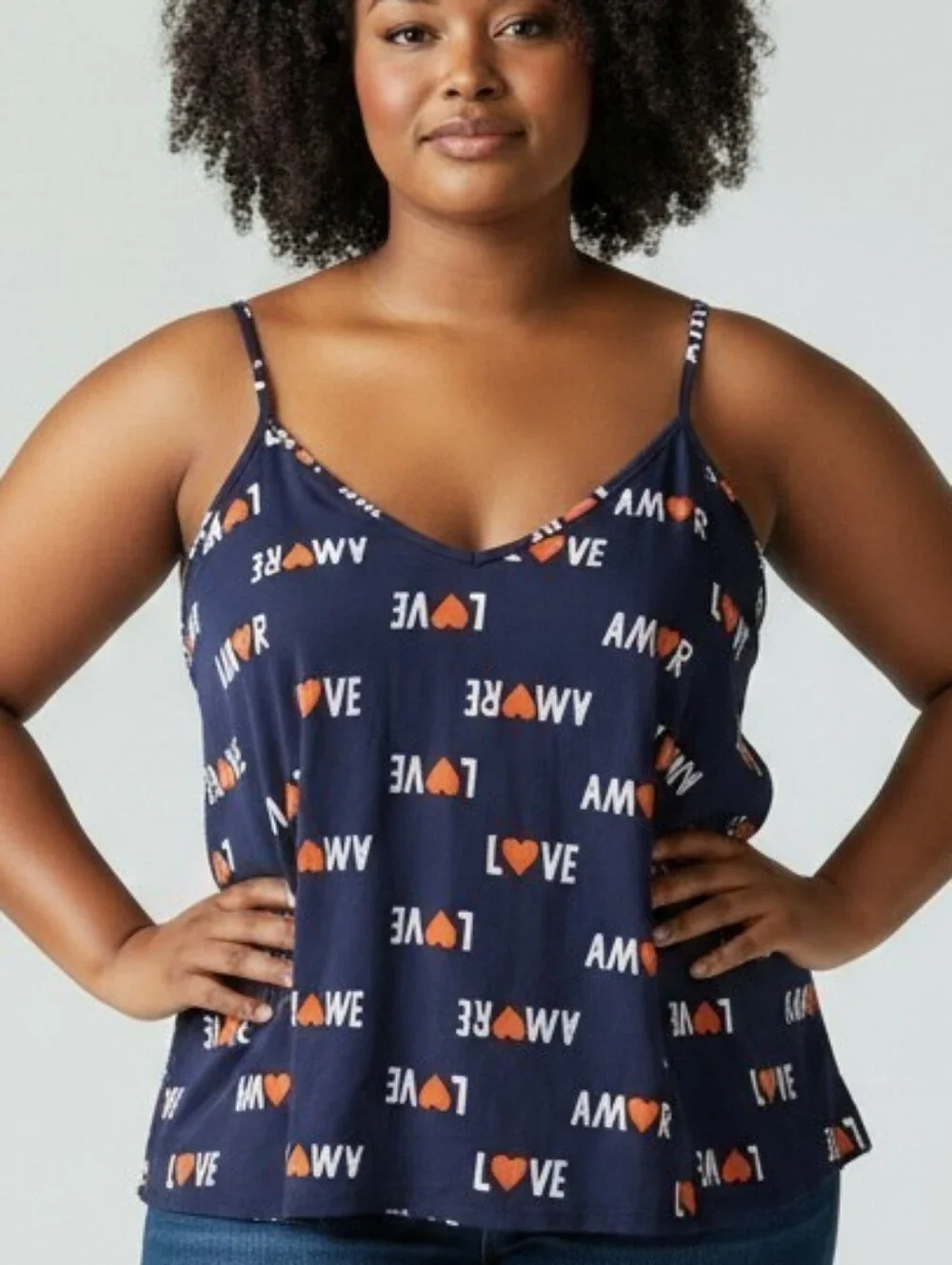 Old Navy Navy Printed 'LOVE' V-Neck Cami Sleep Tank NWOT 4X